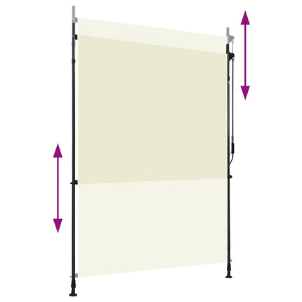 udendørs rullegardin 150x270 cm cremefarvet