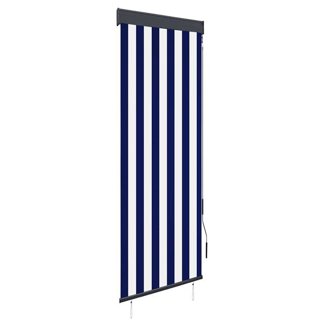 udendørs rullegardin 60x250 cm blå og hvid