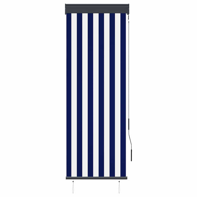 udendørs rullegardin 60x250 cm blå og hvid