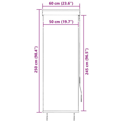 udendørs rullegardin 60x250 cm cremefarvet