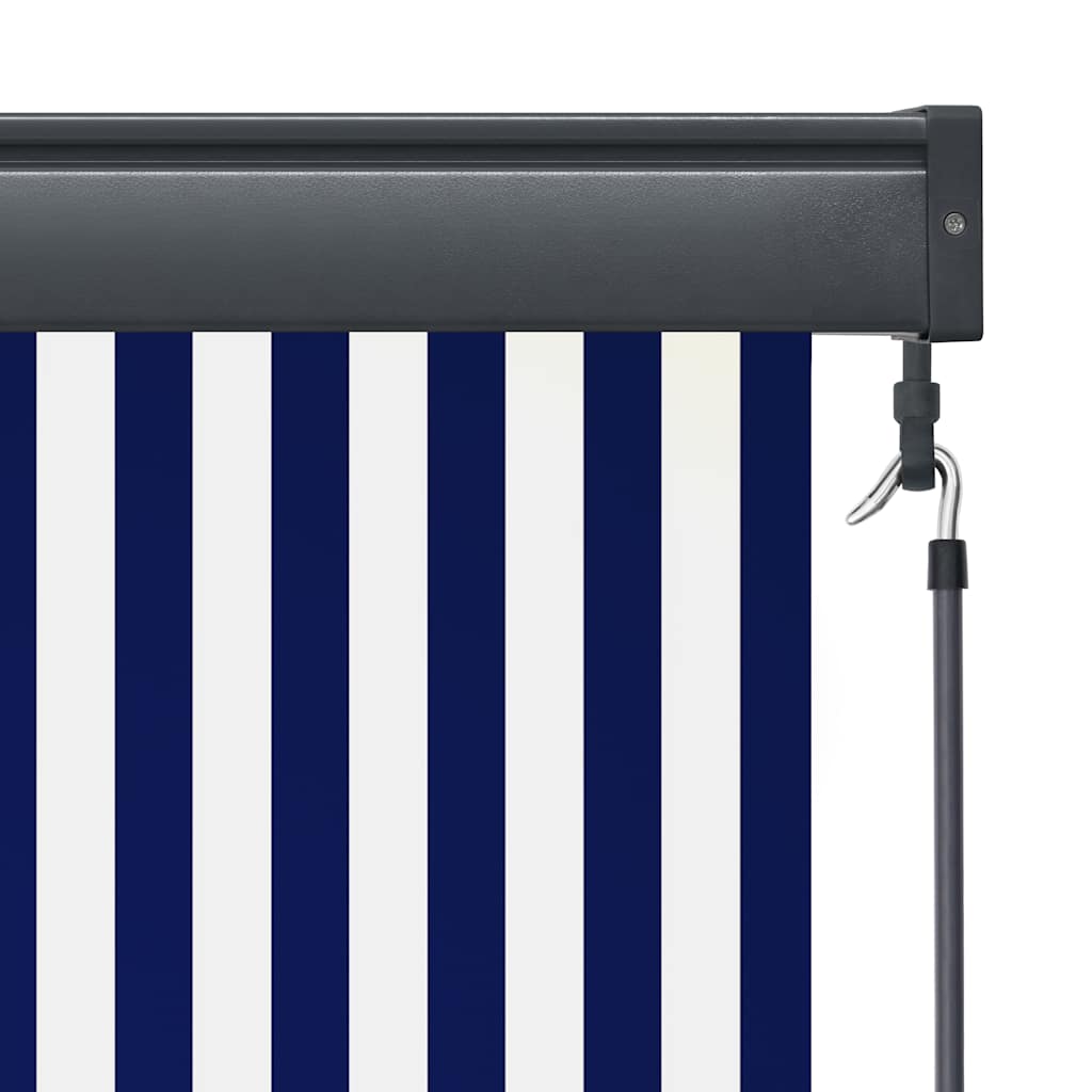 udendørs rullegardin 100x250 cm blå og hvid