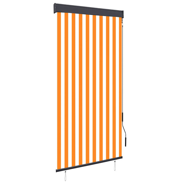 udendørs rullegardin 100x250 cm hvid og orange