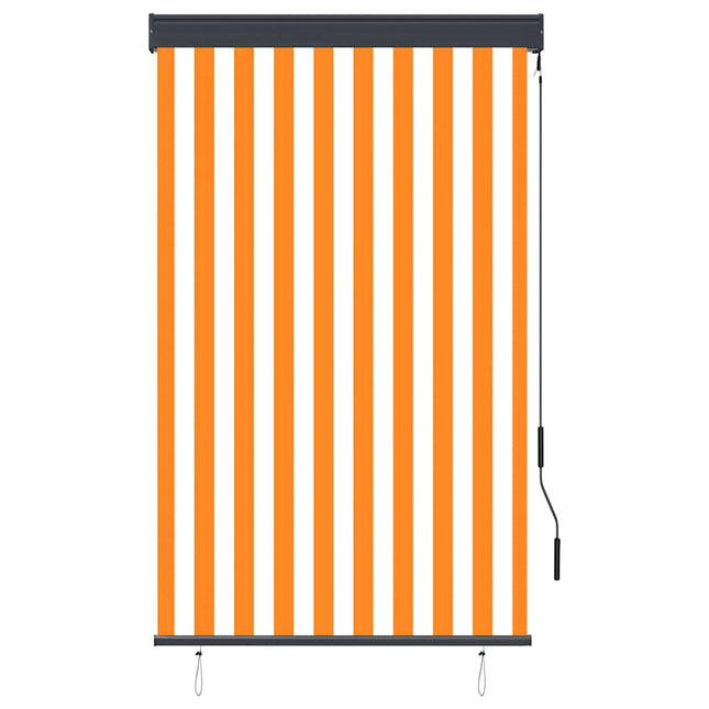 udendørs rullegardin 100x250 cm hvid og orange