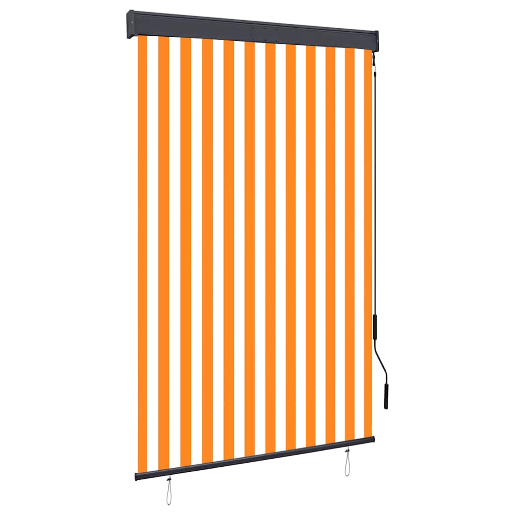 udendørs rullegardin 120x250 cm hvid og orange