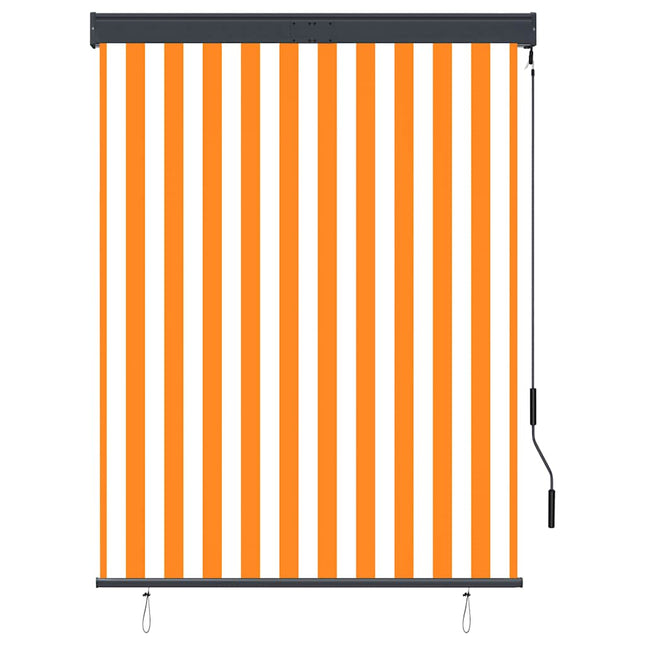 udendørs rullegardin 120x250 cm hvid og orange