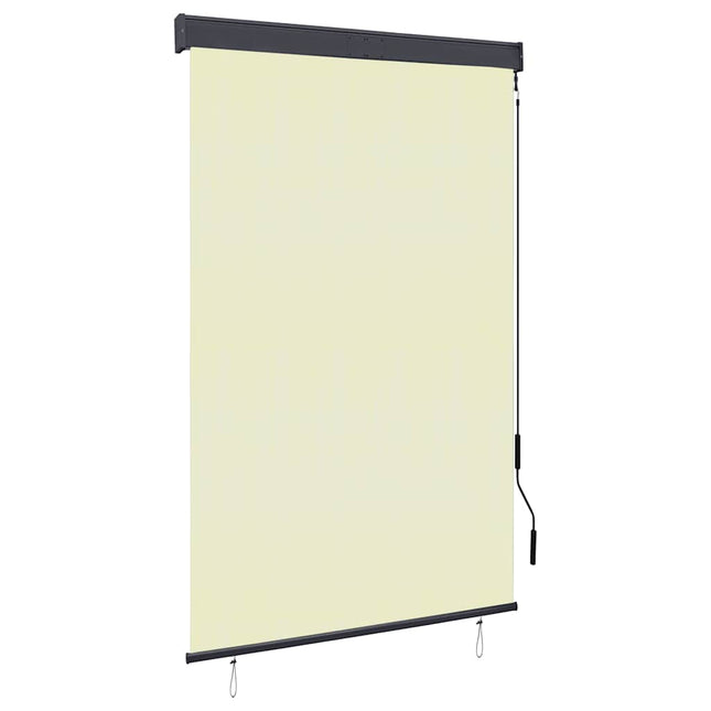 udendørs rullegardin 120x250 cm cremefarvet