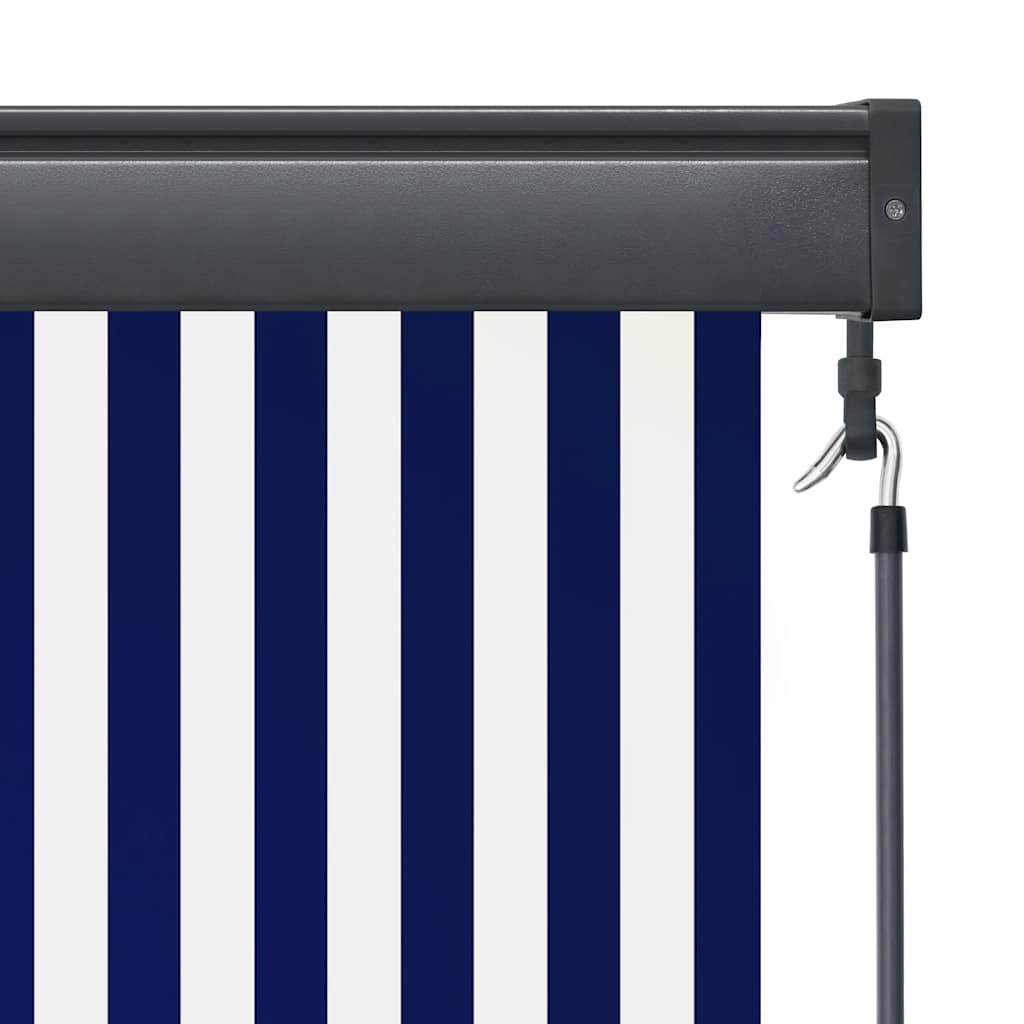 udendørs rullegardin 140x250 cm blå og hvid