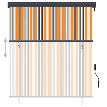 udendørs rullegardin 140x250 cm gul og blå