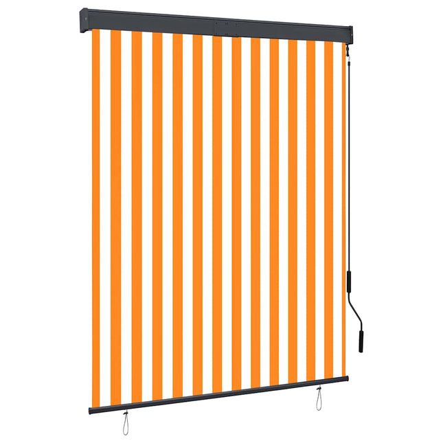 udendørs rullegardin 140x250 cm hvid og orange