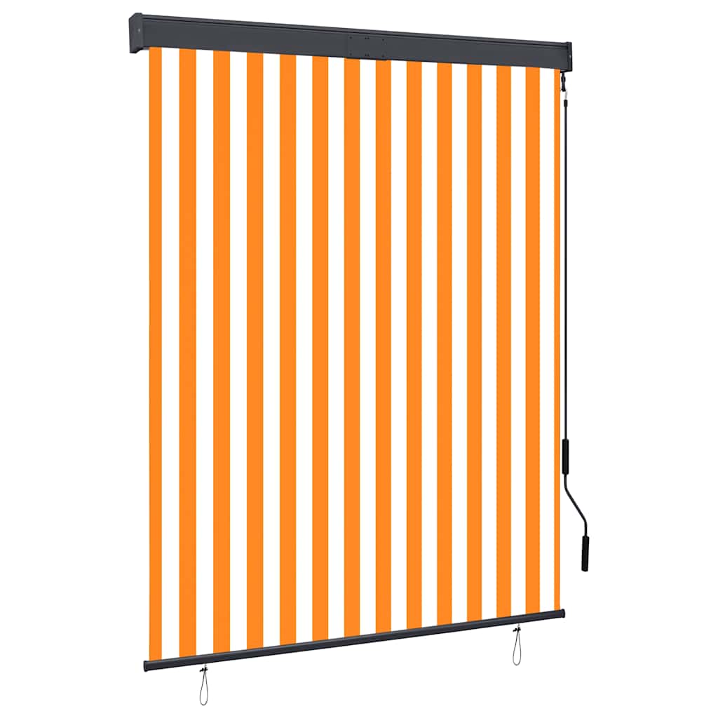 udendørs rullegardin 140x250 cm hvid og orange