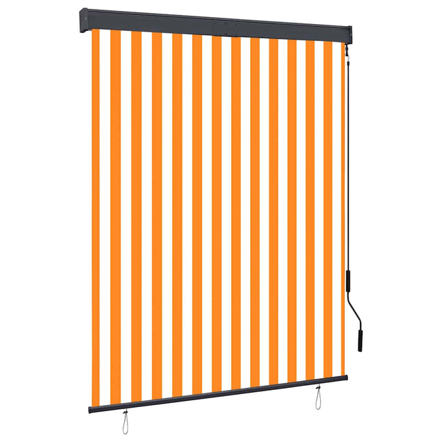 udendørs rullegardin 140x250 cm hvid og orange