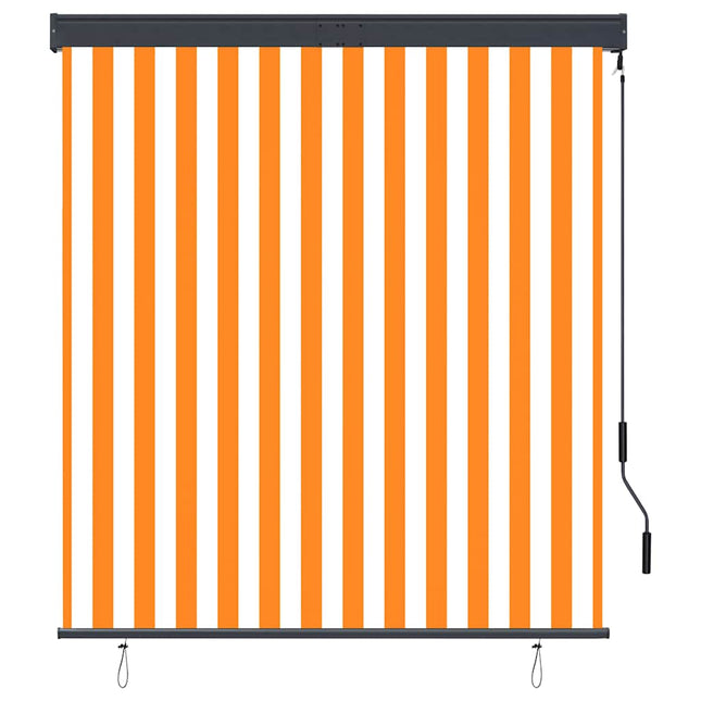 udendørs rullegardin 140x250 cm hvid og orange