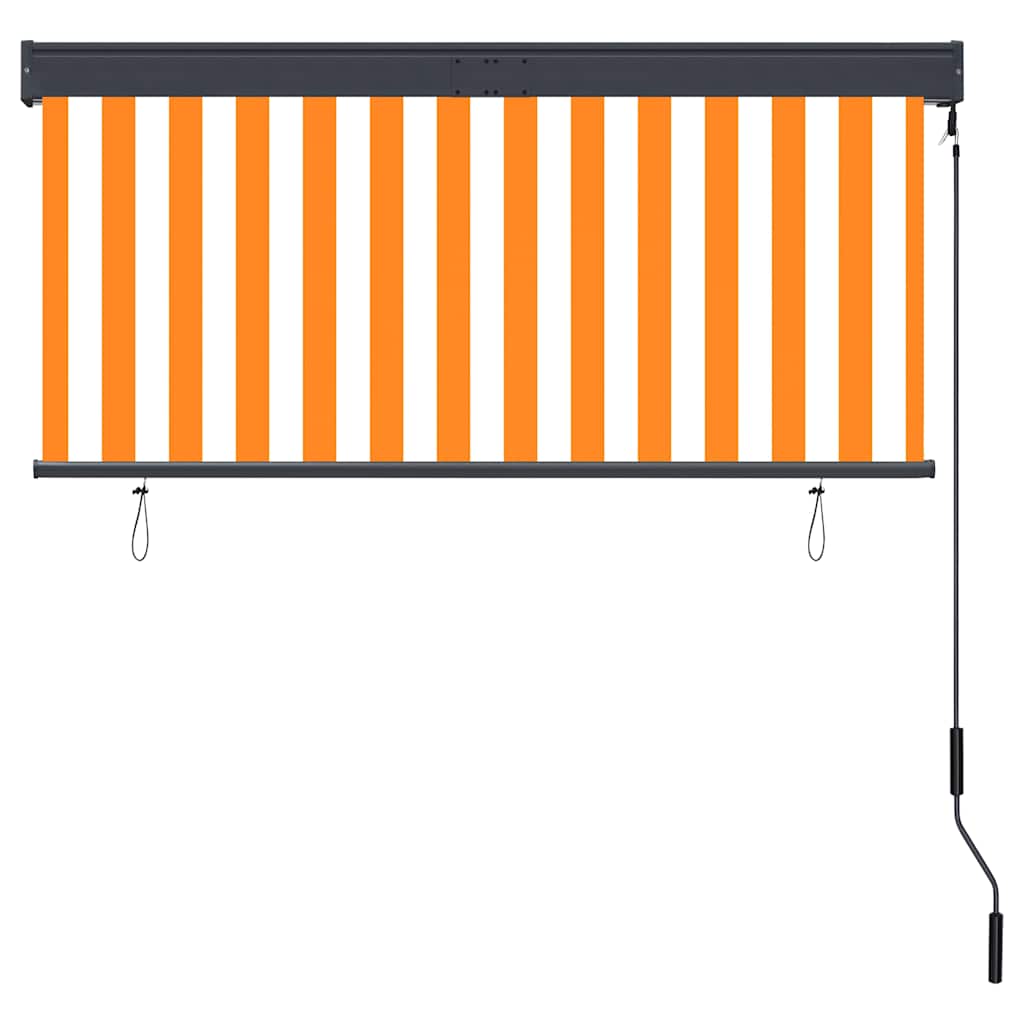udendørs rullegardin 140x250 cm hvid og orange