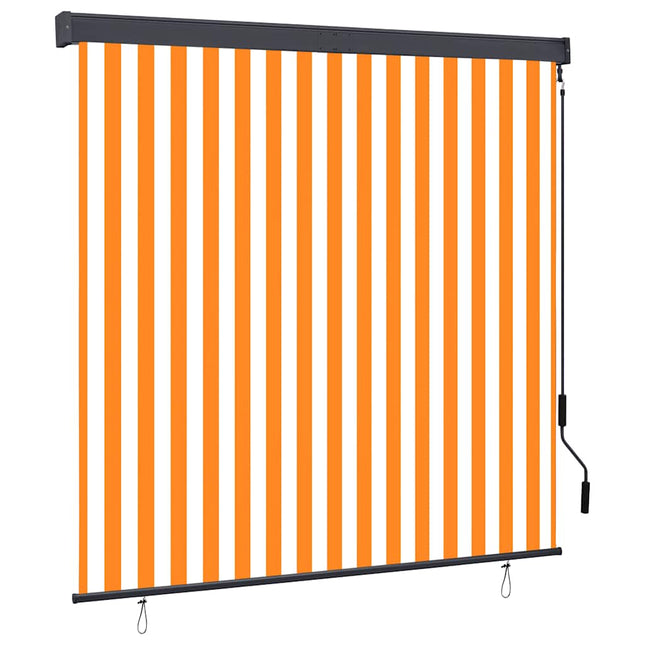 udendørs rullegardin 160x250 cm hvid og orange