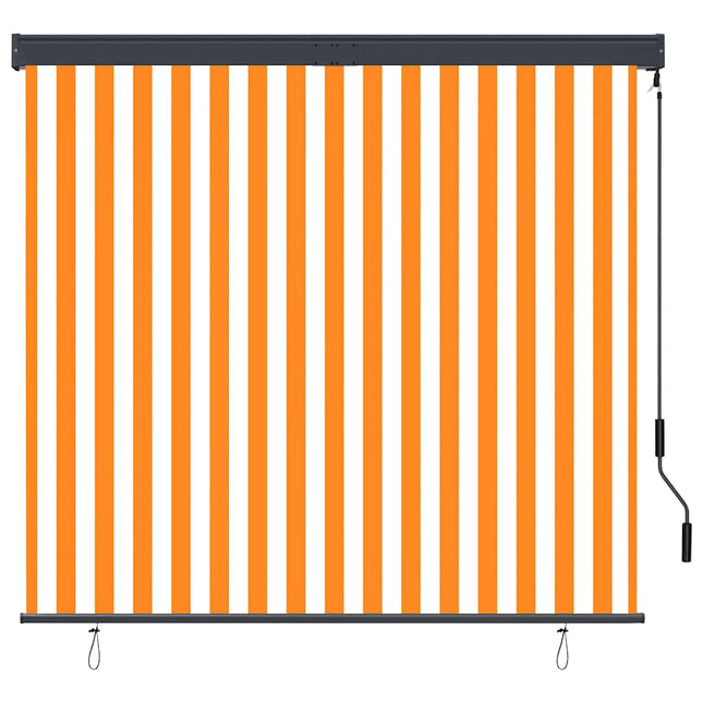 udendørs rullegardin 160x250 cm hvid og orange