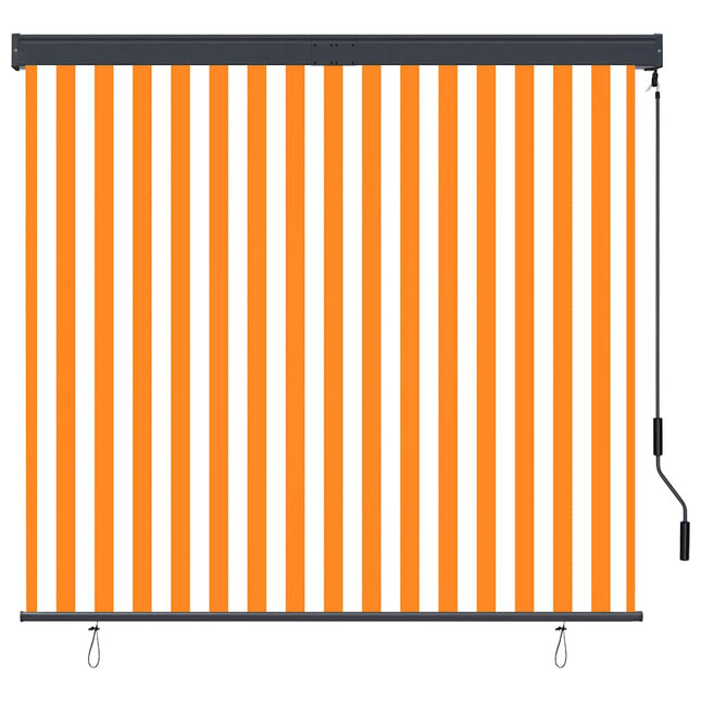udendørs rullegardin 160x250 cm hvid og orange
