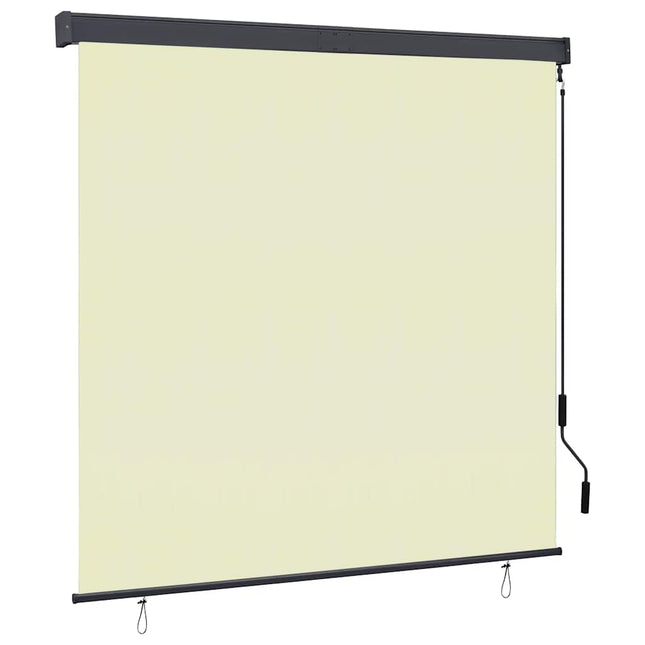 udendørs rullegardin 160x250 cm cremefarvet