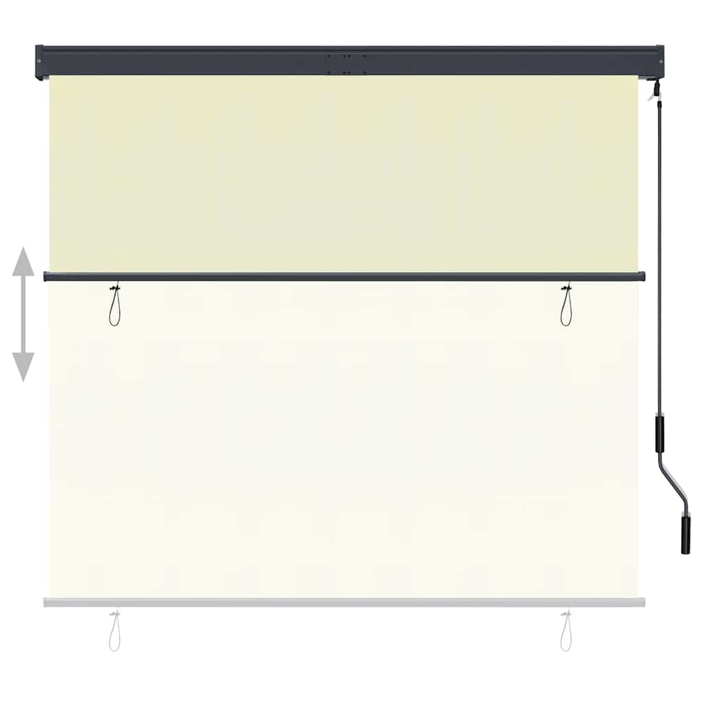 udendørs rullegardin 160x250 cm cremefarvet