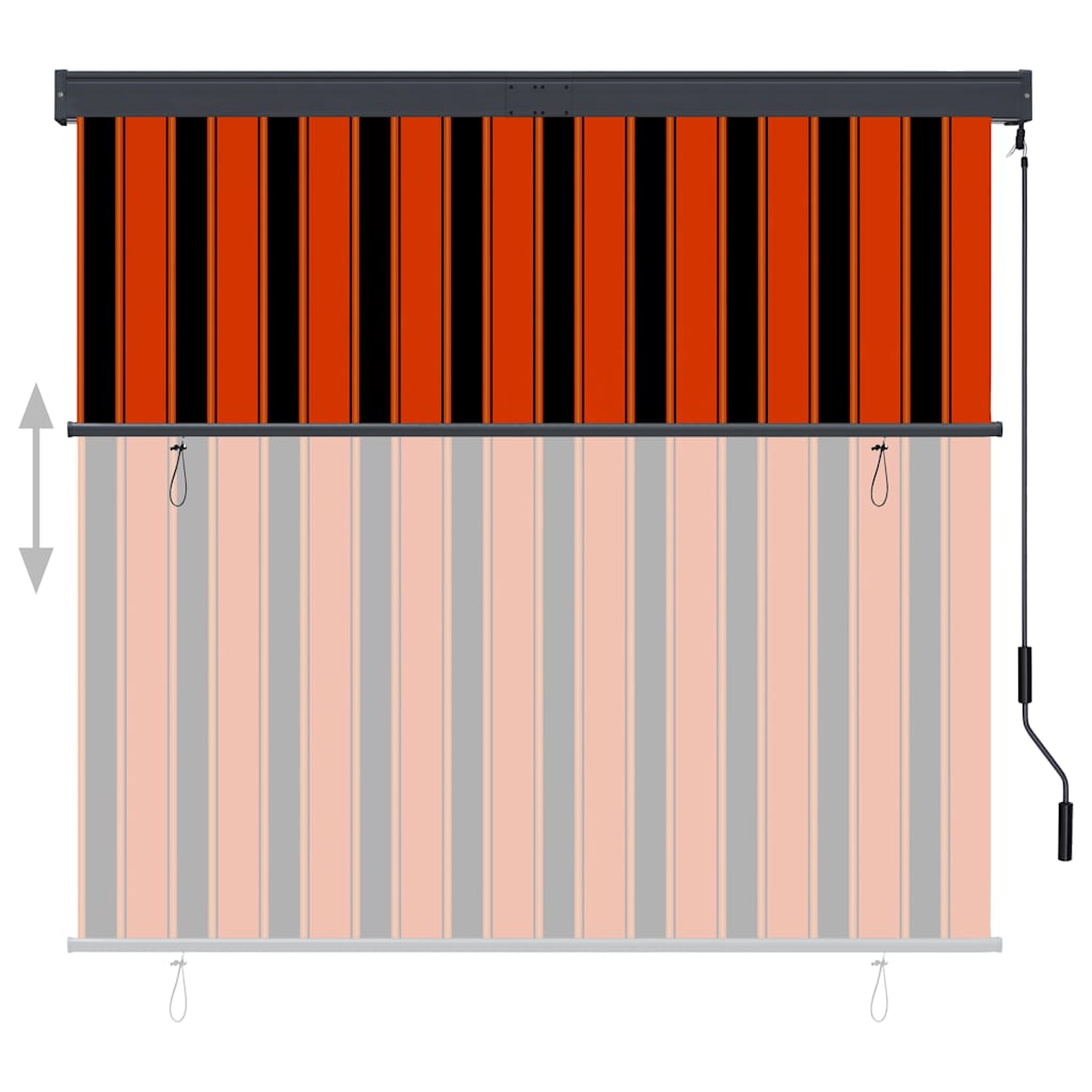 udendørs rullegardin 160x250 cm orange og brun