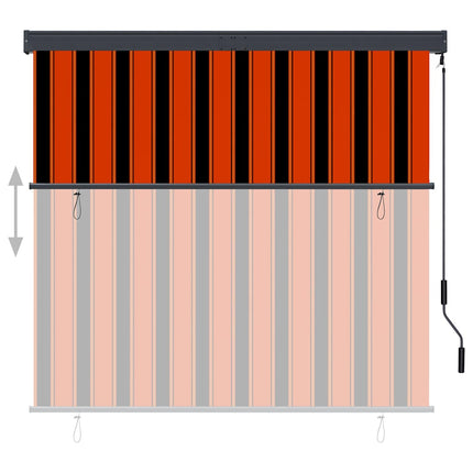 udendørs rullegardin 160x250 cm orange og brun