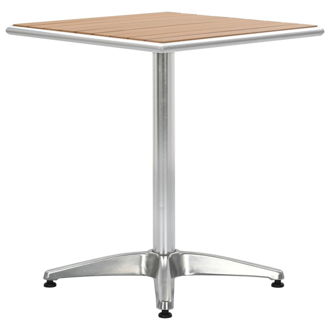 havebord 60 x 60 x 70 cm aluminium og WPC sølvfarvet