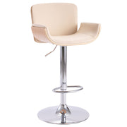 barstol kunstlæder cremefarvet