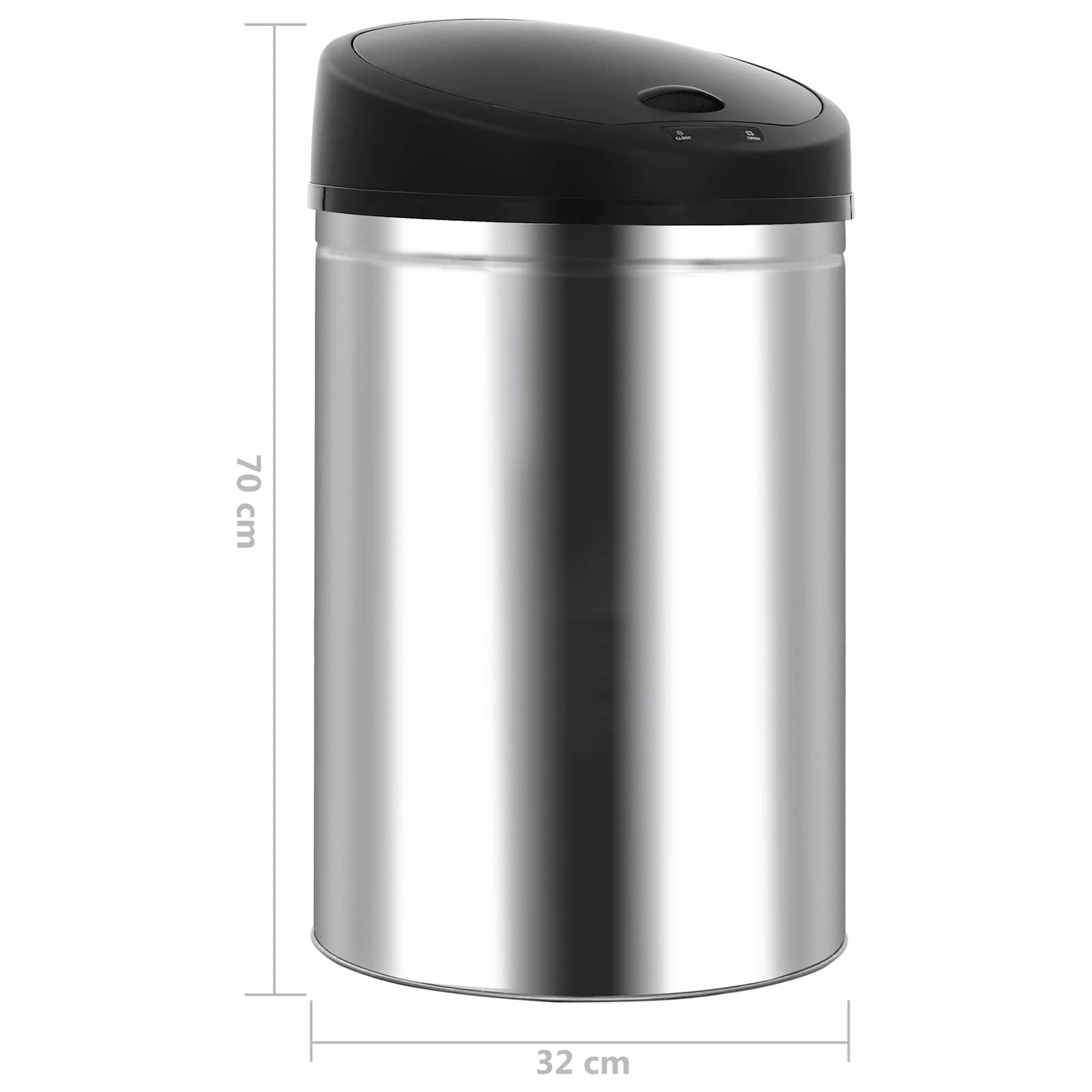 Affaldskurve Sort Rustfrit stål