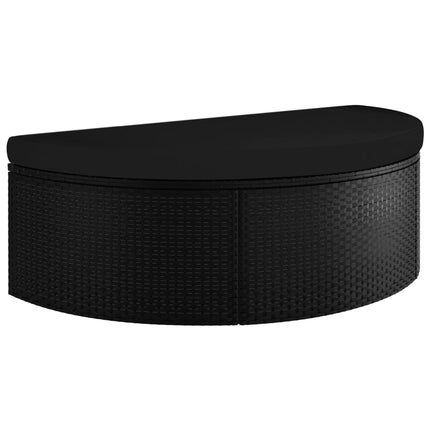 liggestol med hynde polyrattan sort