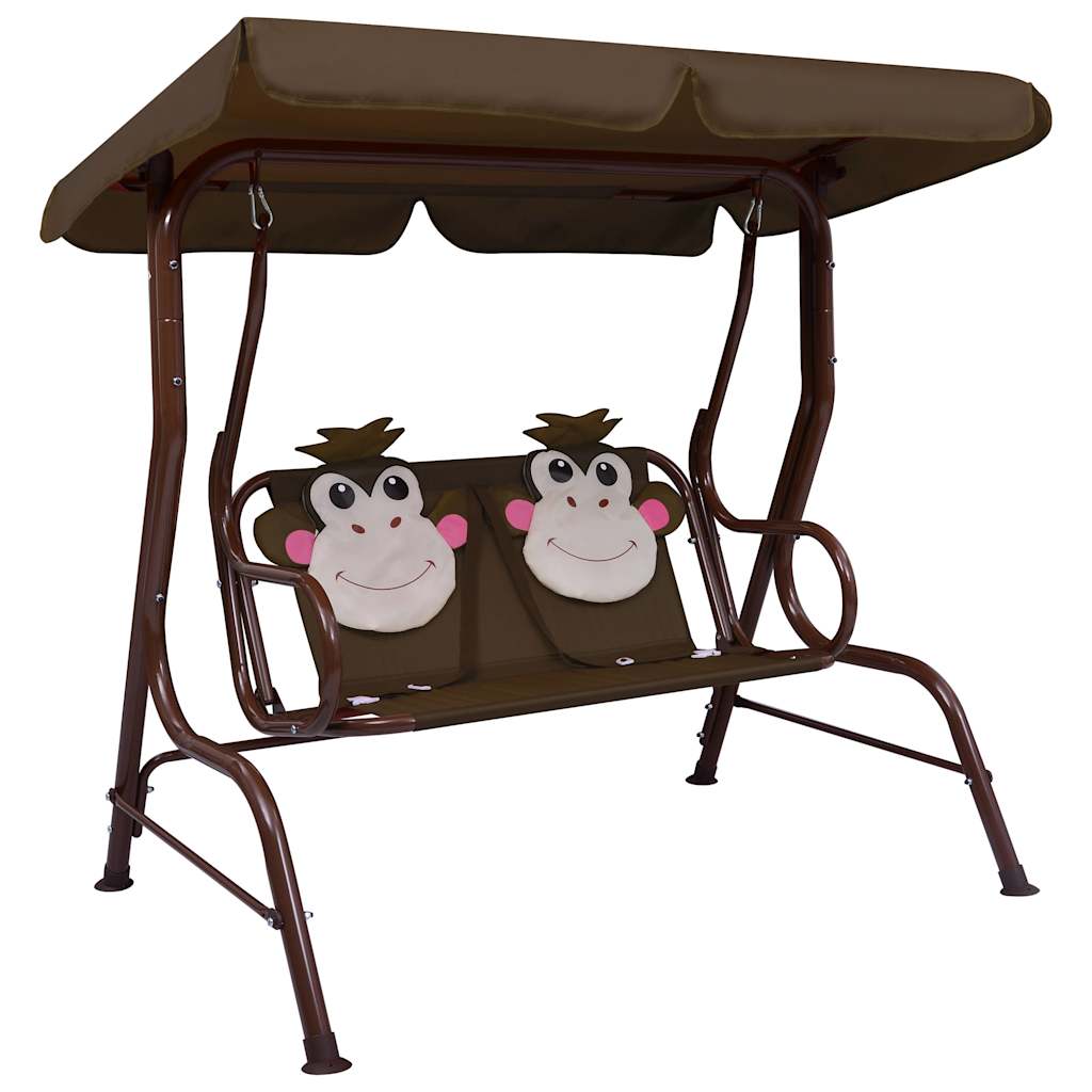 Gyngebænk Til Børn 115x75x110 Cm Stof Brun - Vidaxl