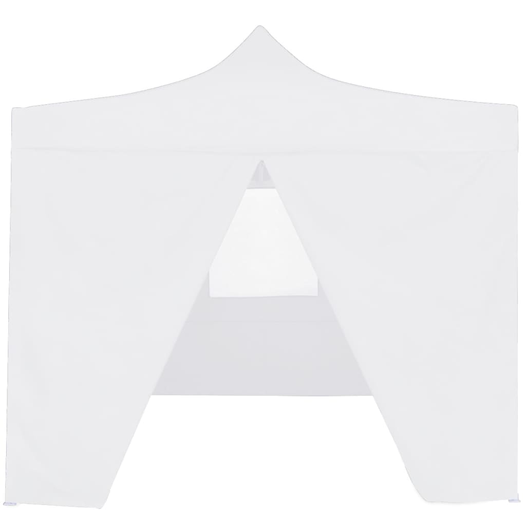foldbart festtelt med 4 sidevægge 3 x 3 m stål hvid
