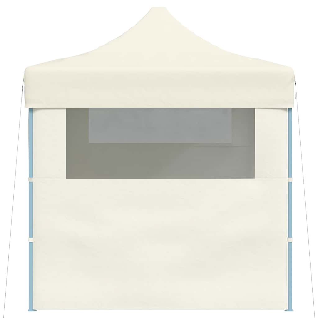 foldbart festtelt med 3 sidevægge 3 x 4 m stål cremefarvet