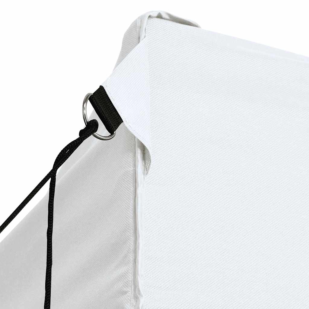 foldbart festtelt med 3 sidevægge 280x410x315 cm stål hvid