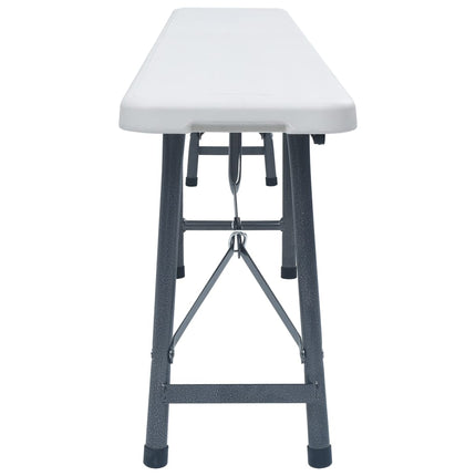 foldbare havebænke 2 stk. 180 cm HDPE hvid