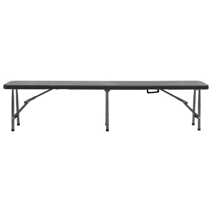foldbare havebænke 2 stk. 180 cm HDPE sort