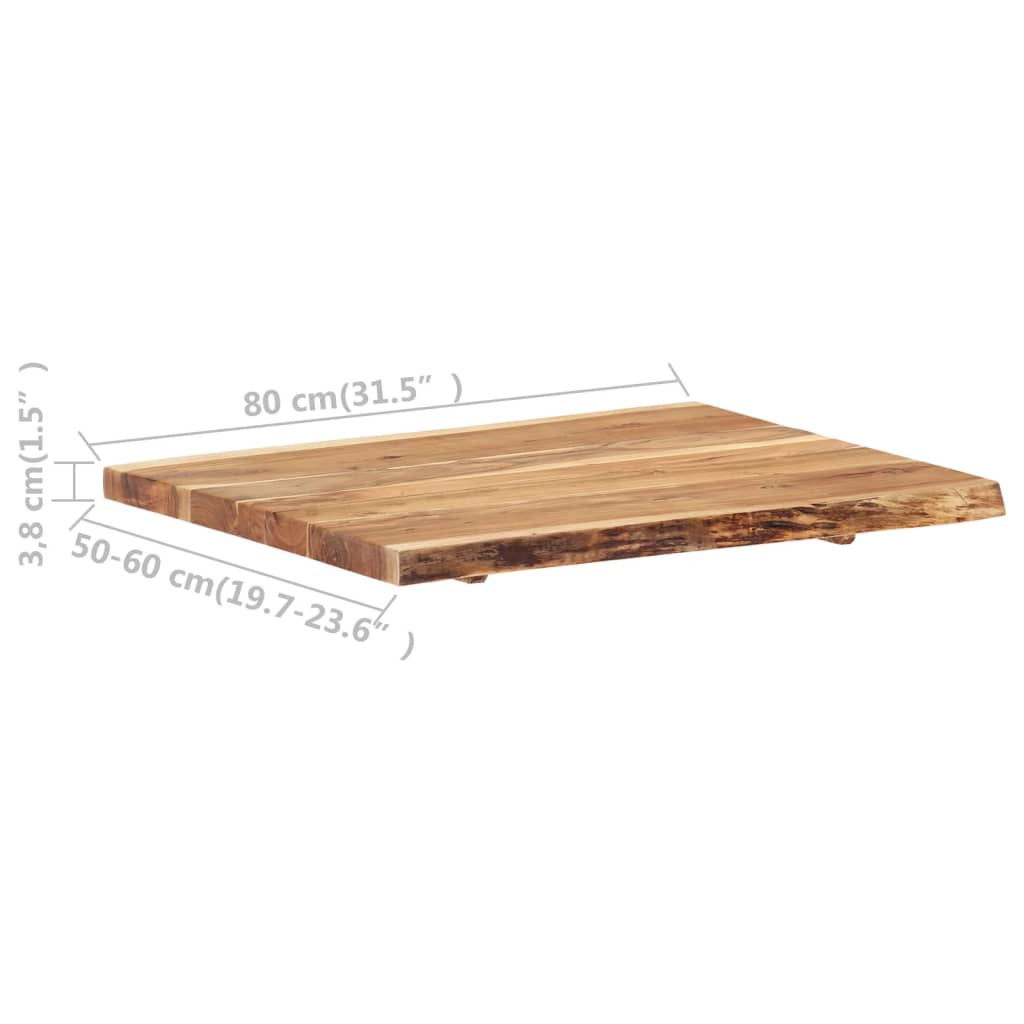 bordplade 80x(50-60)x3,8 cm massivt akacietræ