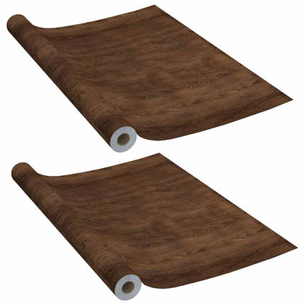 selvklæbende folie til døre 2 stk. 210x90 cm PVC mørk eg