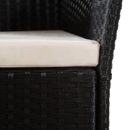 udendørs spisebordssæt 5 dele polyrattan sort og brun