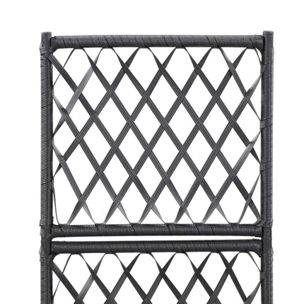 espalier med hævet plantekasse 30x30x107 cm polyrattan sort