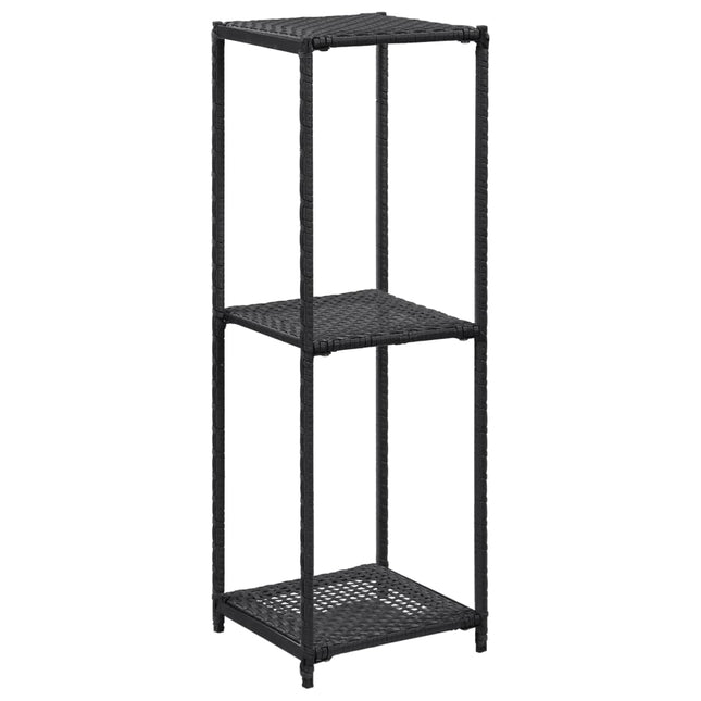 opbevaringsreol 30x30x90 cm polyrattan sort