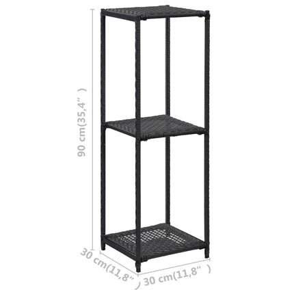 opbevaringsreol 30x30x90 cm polyrattan sort