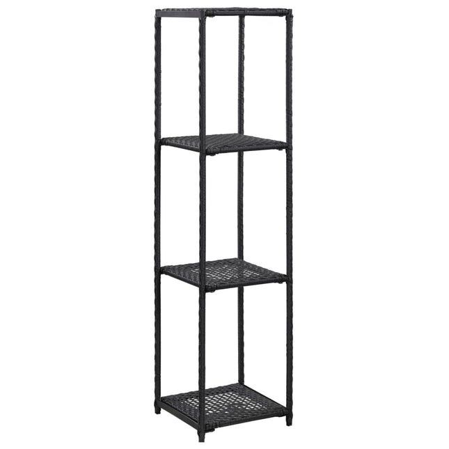 opbevaringsreol 30x30x120 cm polyrattan sort