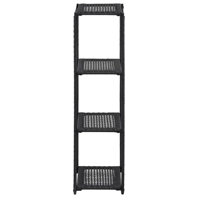 opbevaringsreol 30x30x120 cm polyrattan sort