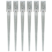 jordpløkker 6 stk. 7 x 7 x 75 cm galvaniseret stål sølvfarvet