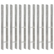 hegnspløkker 6 stk. 7x6x60 cm galvaniseret stål sølvfarvet