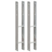 hegnspløkker 2 stk. 8x6x60 cm galvaniseret stål sølvfarvet