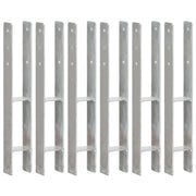 hegnspløkker 6 stk. 8x6x60 cm galvaniseret stål sølvfarvet