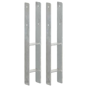 hegnspløkker 2 stk. 9x6x60 cm galvaniseret stål sølvfarvet