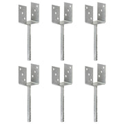 hegnspløkker 6 stk. 8x6x30 cm galvaniseret stål sølvfarvet