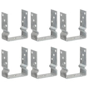 jordankre 6 stk. 12x6x15 cm galvaniseret stål sølvfarvet