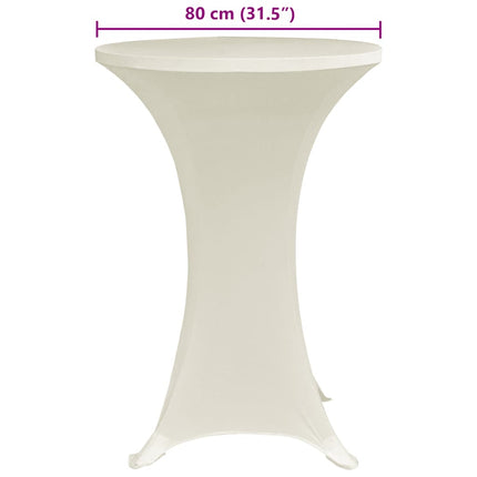 overtræk til ståbord Ø80 cm 4 stk. cremefarvet stretch
